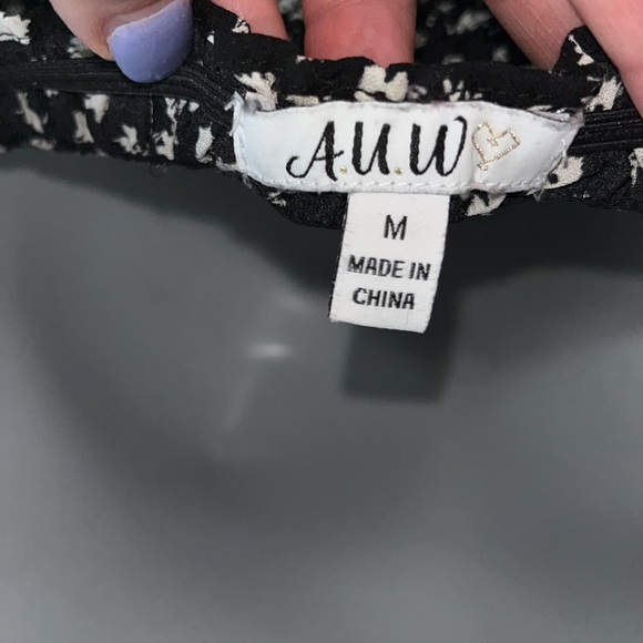 SOLD! AUW floral ruffled sleeves off the shoulder dress - Picture 6 of 16